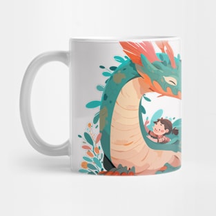 Adorable Dragon Animal Loving Cuddle Embrace Children Kid Tenderness Mug